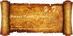 Hanus Tibériusz névjegykártya